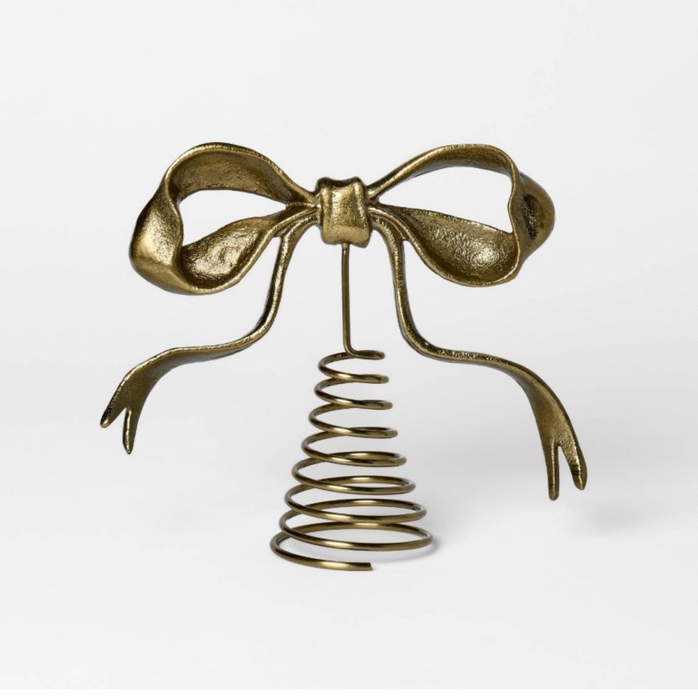 Metal Bow Christmas Topper - Gold
